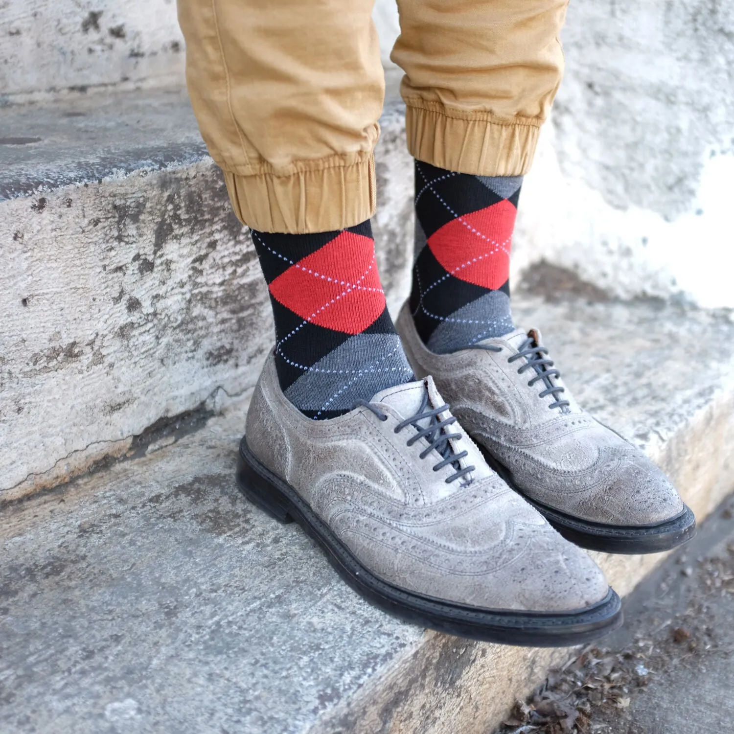 12 Pairs Assorted Argyle Casual Dress Socks