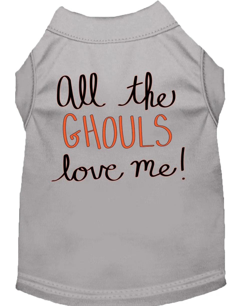 All The Ghouls Screen Print Dog Shirt Grey Xxxl (20)
