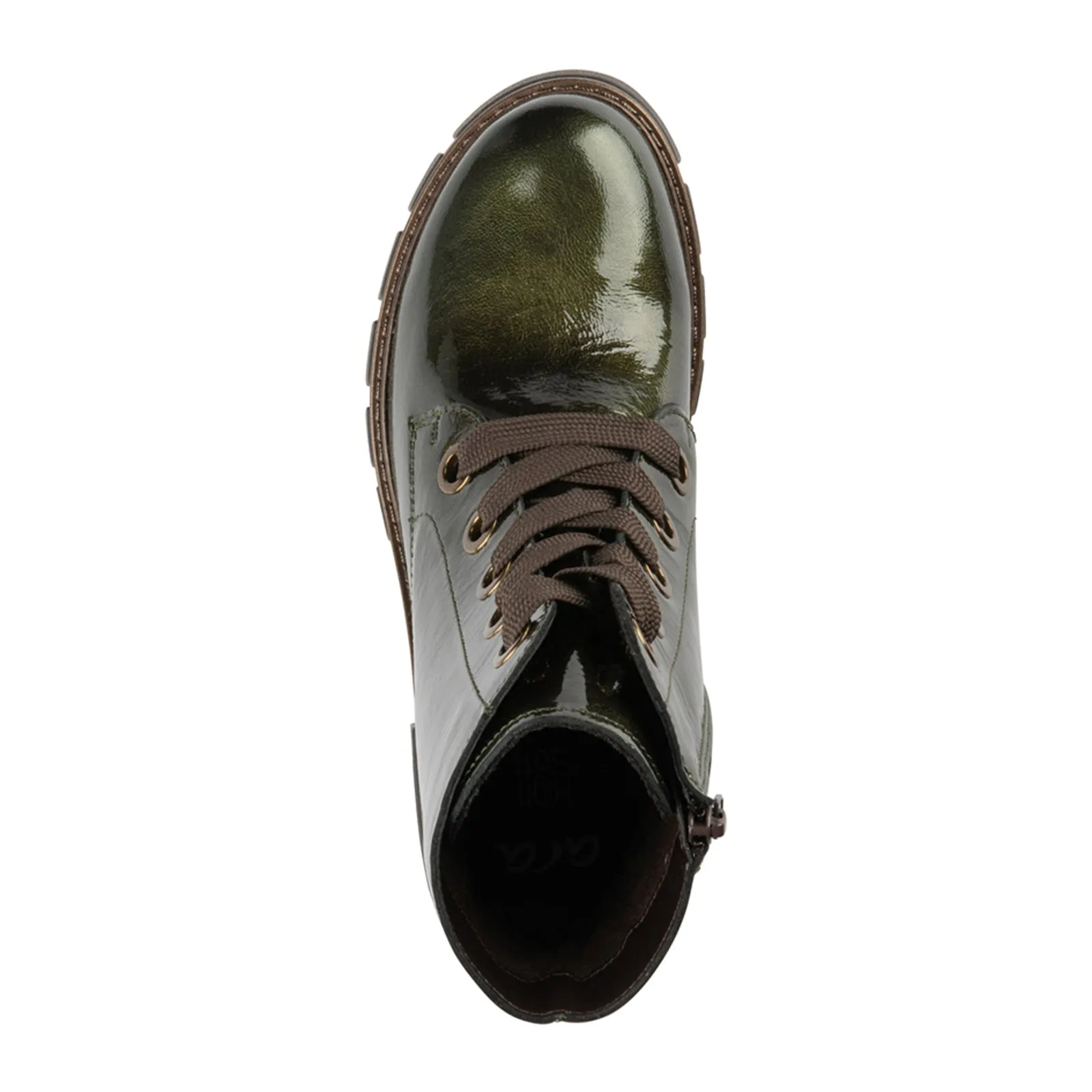 Ara Debbie Combat Boot (Women) - Forest Metallic Patent