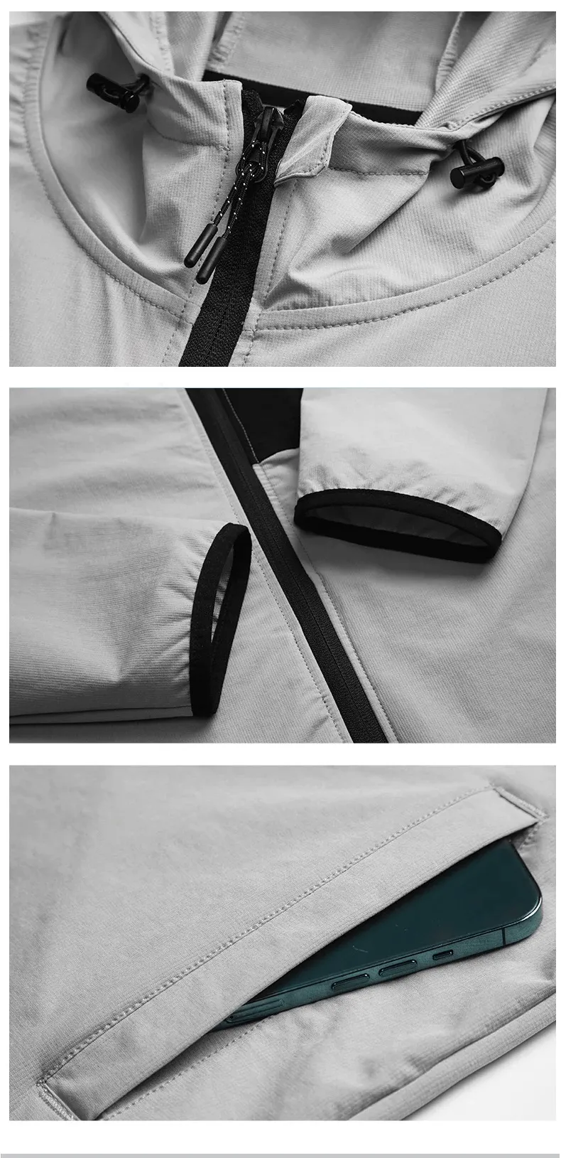 Athletic Windbreaker with Zip for Men - SF2010