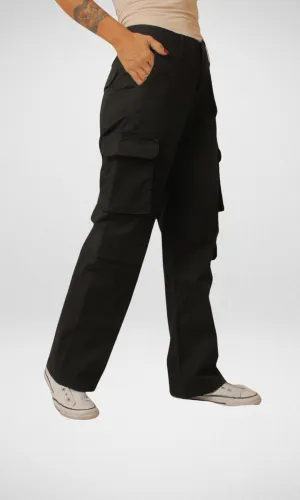 Bershka Cargo Pants 2023 - Black