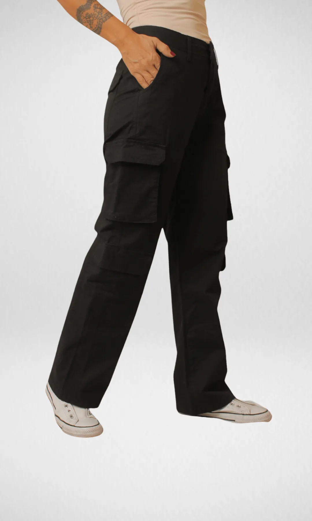 Bershka Cargo Pants 2023 - Black