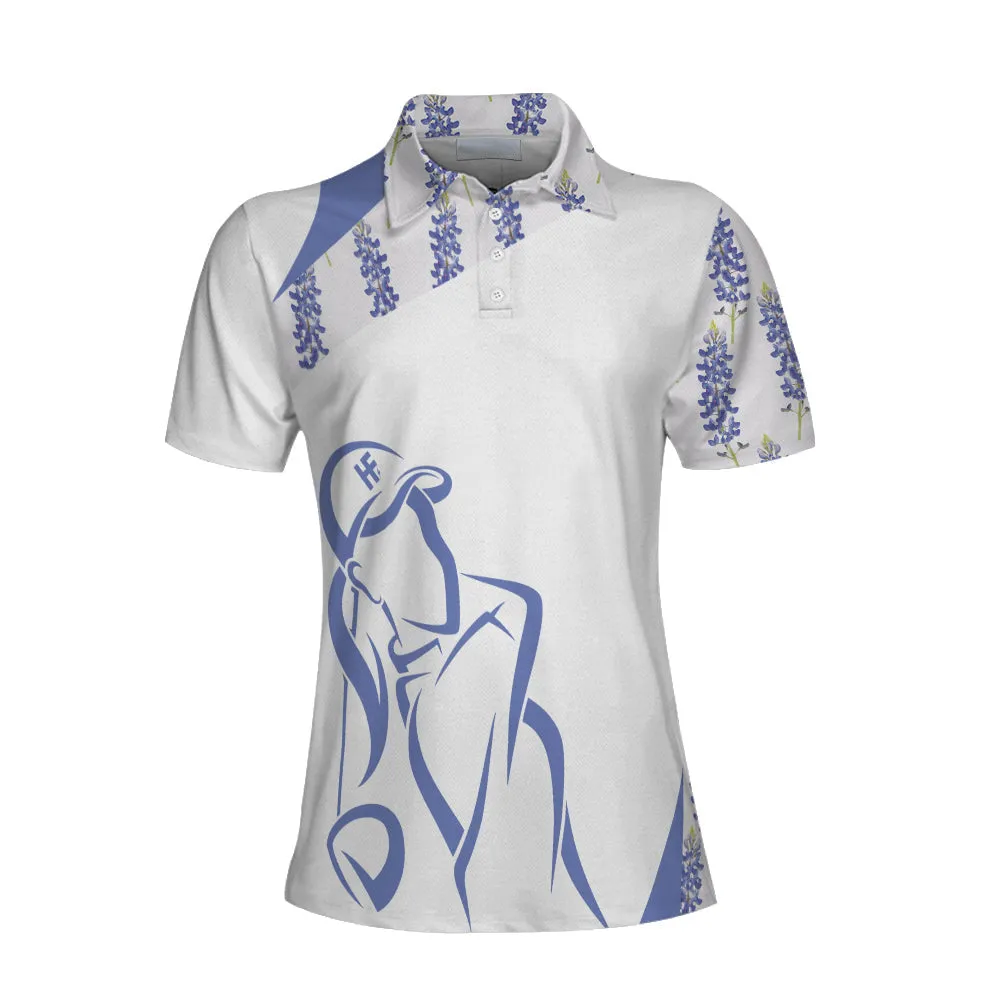 Bluebonnet Women Golfer Short Sleeve Women Polo Shirt, Unique Female Golf Gift