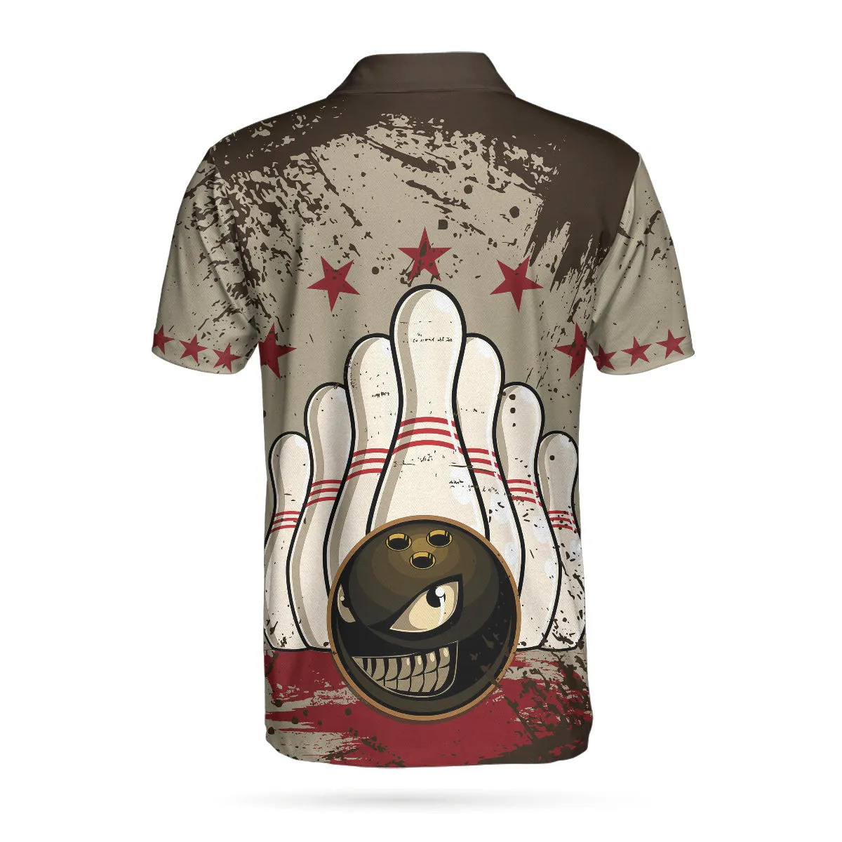 Bowling Ball Vintage Background Short Sleeve Polo Shirt, Crazy Polo Shirt, Best Bowling Shirt For Men Coolspod