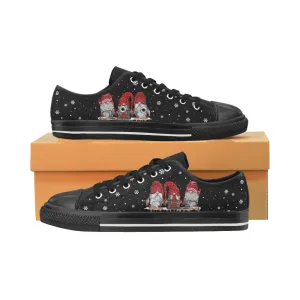 Christmas Santa Claus Sewing Low Top Shoes For Women, Low Top Sneaker, Low Top Canvas Shoes