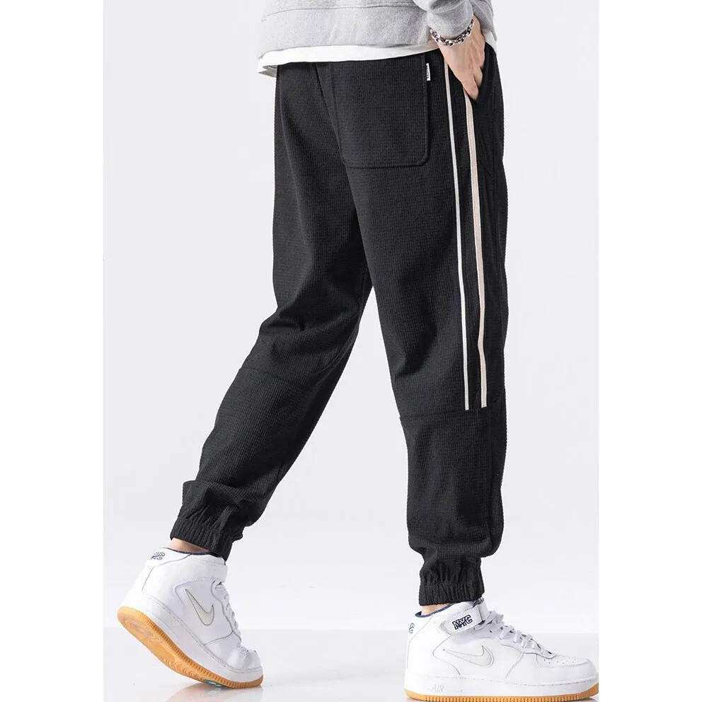 Corduroy Loose Fit Elasticity Elastic Waist Tapered Pants