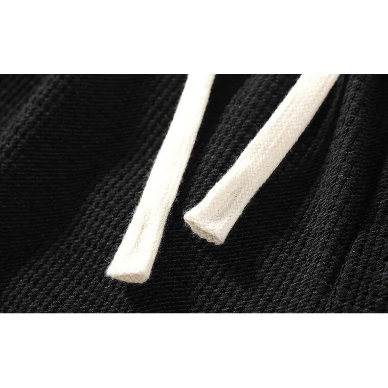Corduroy Loose Fit Elasticity Elastic Waist Tapered Pants