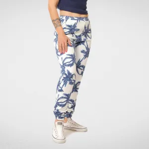 Cotton Pants For Women (Palms) - Blue