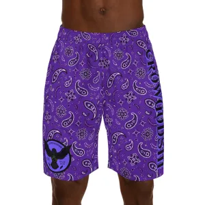 Crowgodshi Men's Purple Colors Hawaiian Shorts