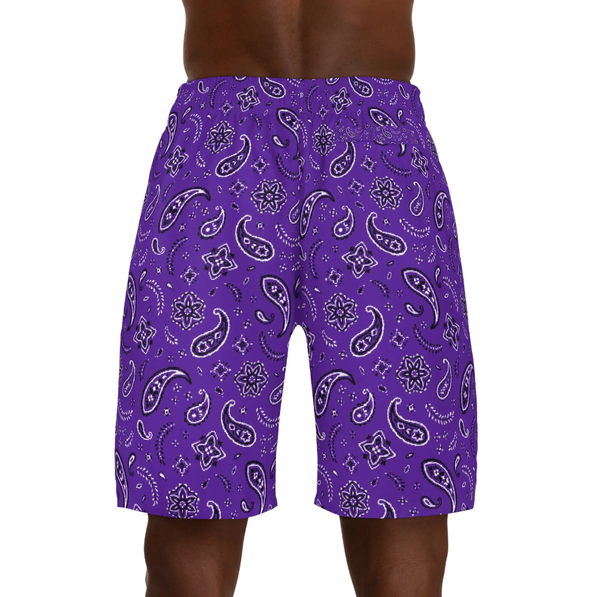 Crowgodshi Men's Purple Colors Hawaiian Shorts