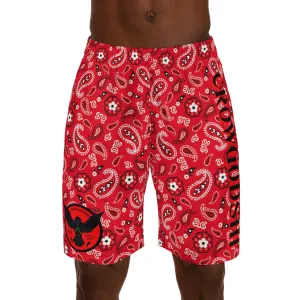 Crowgodshi Men's Red Colors Hawaiian Shorts