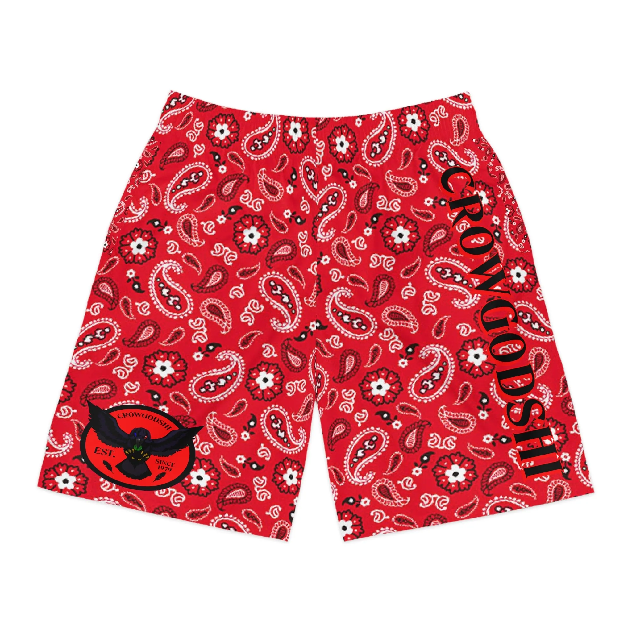 Crowgodshi Men's Red Colors Hawaiian Shorts