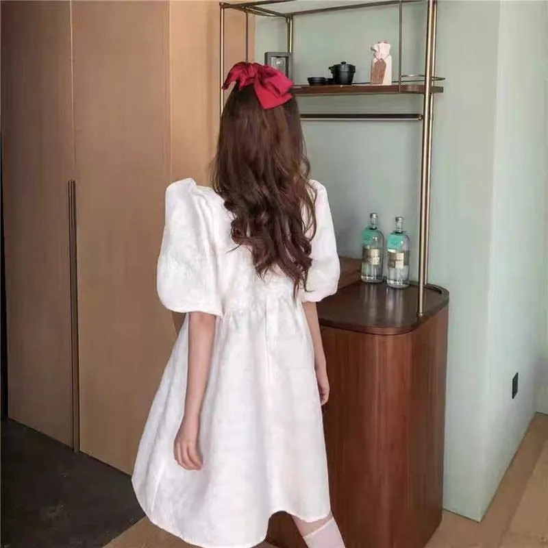 Cute Fairy Preppy Style Bow Tie Bubble Dress