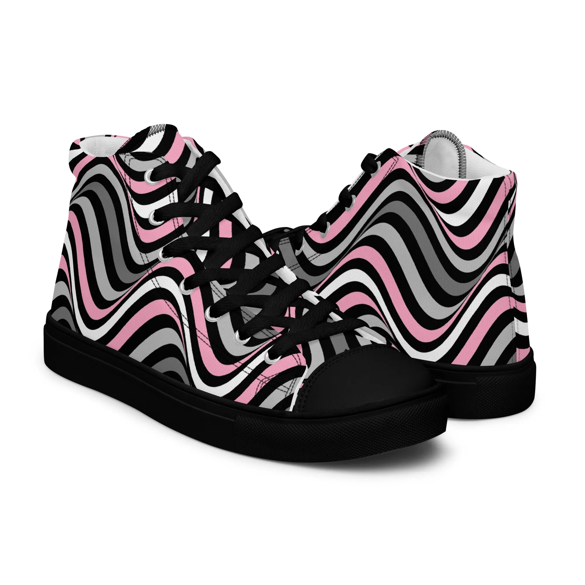 Demigirl Wavey Women’s High Top Canvas Athletic Shoes