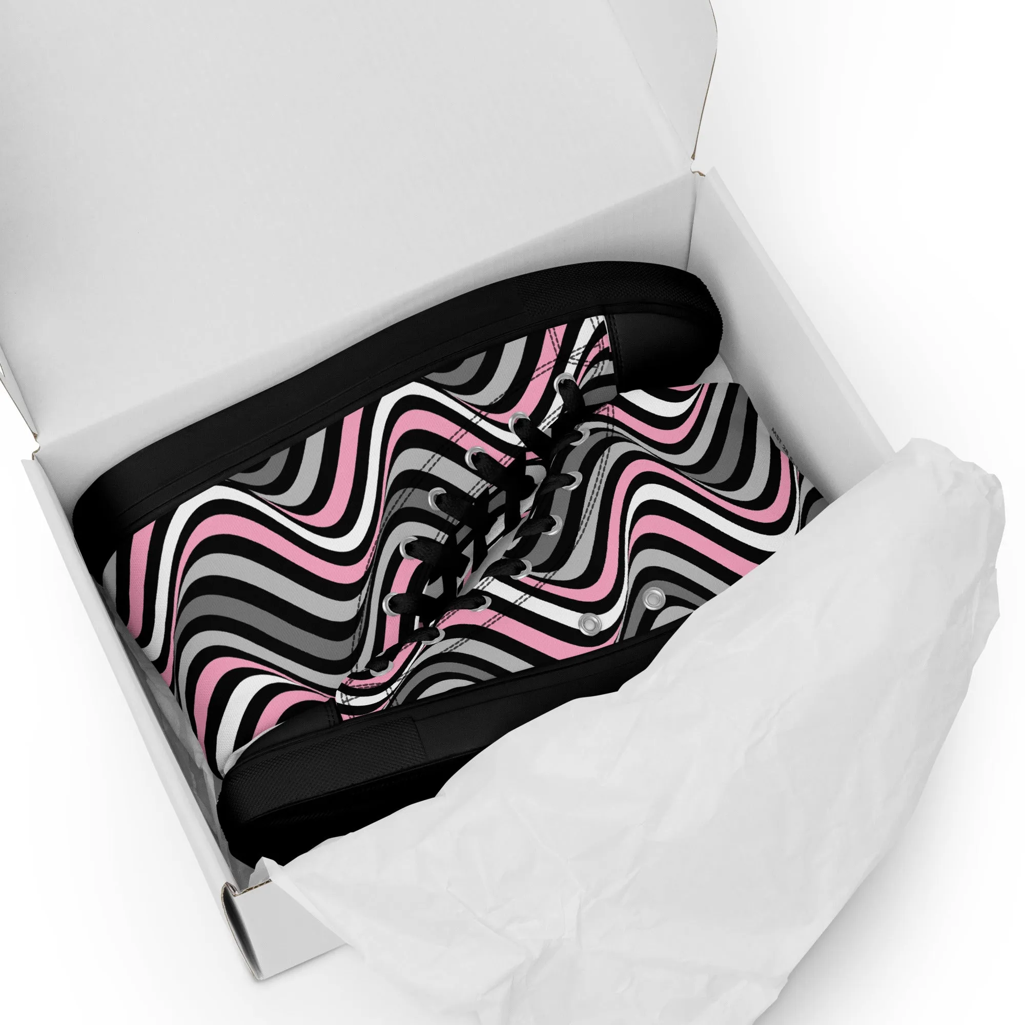 Demigirl Wavey Women’s High Top Canvas Athletic Shoes