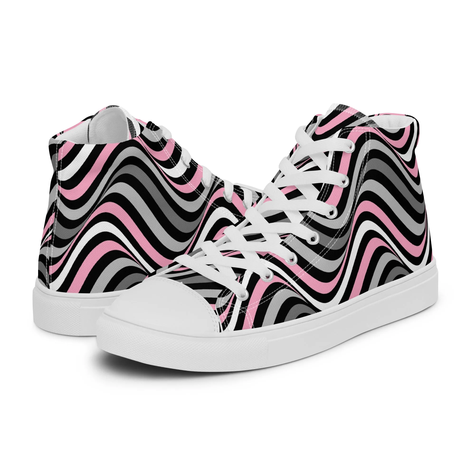 Demigirl Wavey Women’s High Top Canvas Athletic Shoes