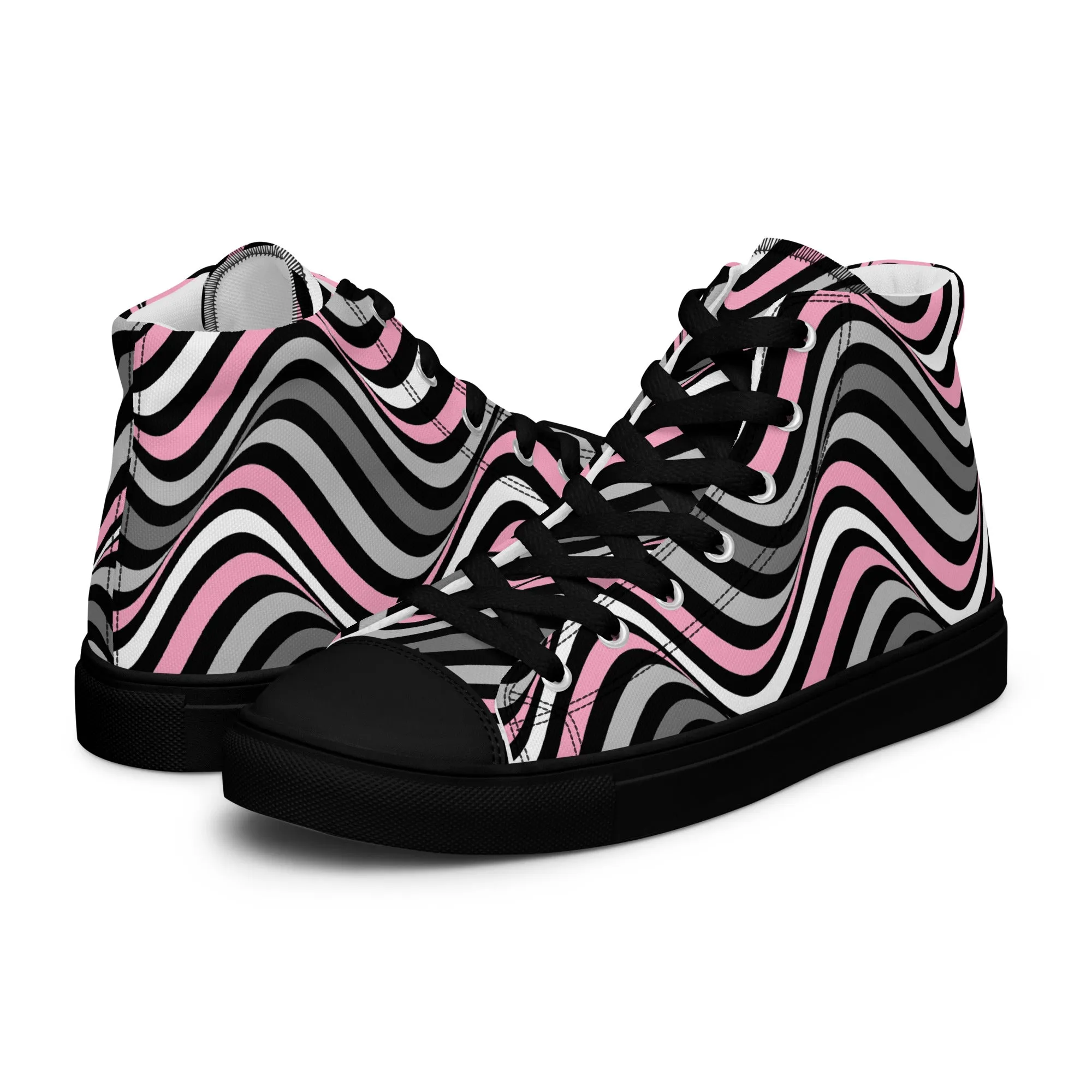 Demigirl Wavey Women’s High Top Canvas Athletic Shoes