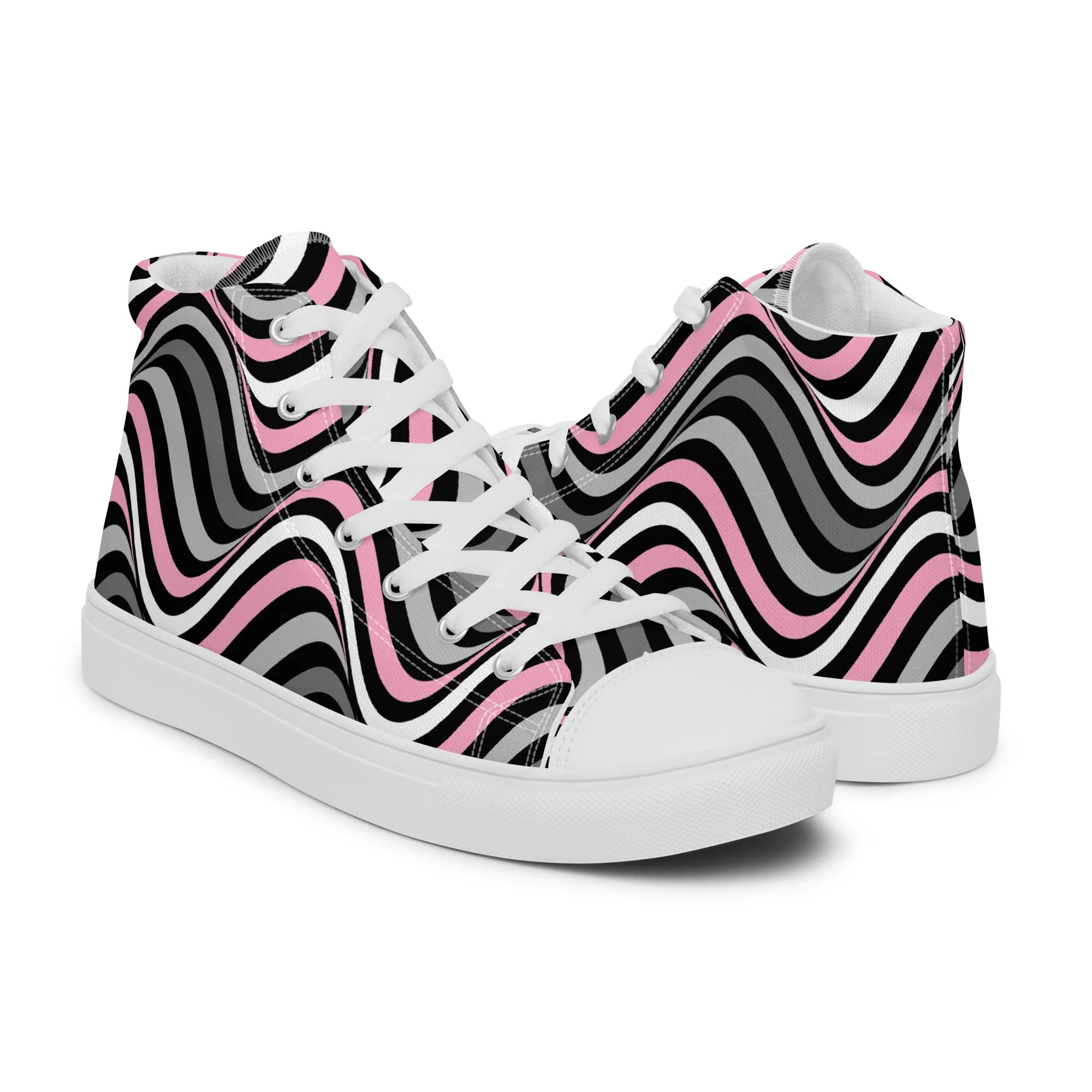 Demigirl Wavey Women’s High Top Canvas Athletic Shoes
