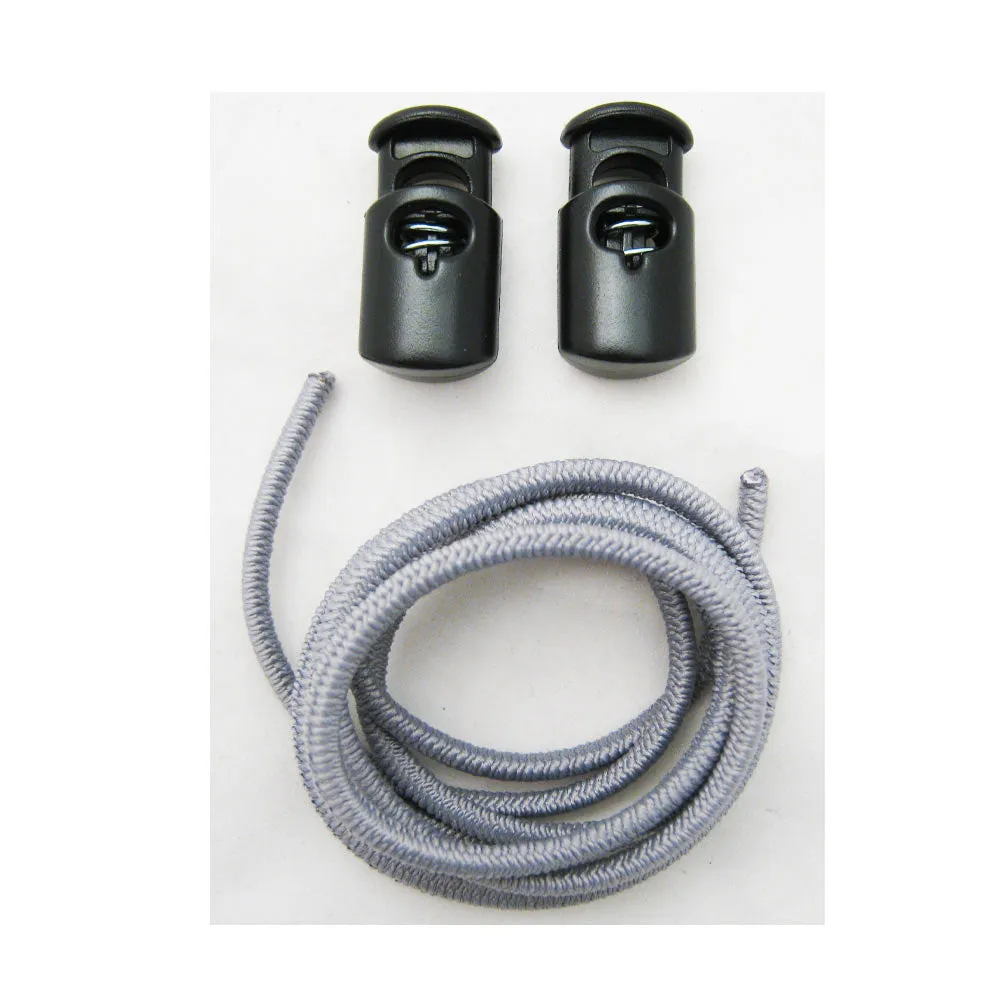 Elastic Shoe Laces Tie Fast Triathlon Marathon Running Run Shoelaces Relief Gray