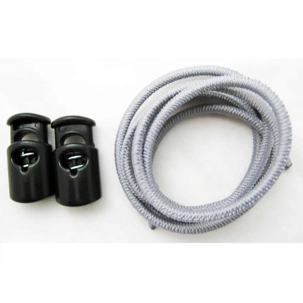 Elastic Shoe Laces Tie Fast Triathlon Marathon Running Run Shoelaces Relief Gray