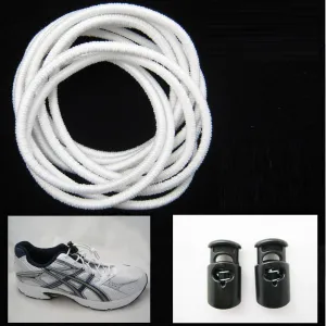 Elastic Shoe Laces Tie Fast Triathlon Marathon Running Run Shoelaces Relief Whte