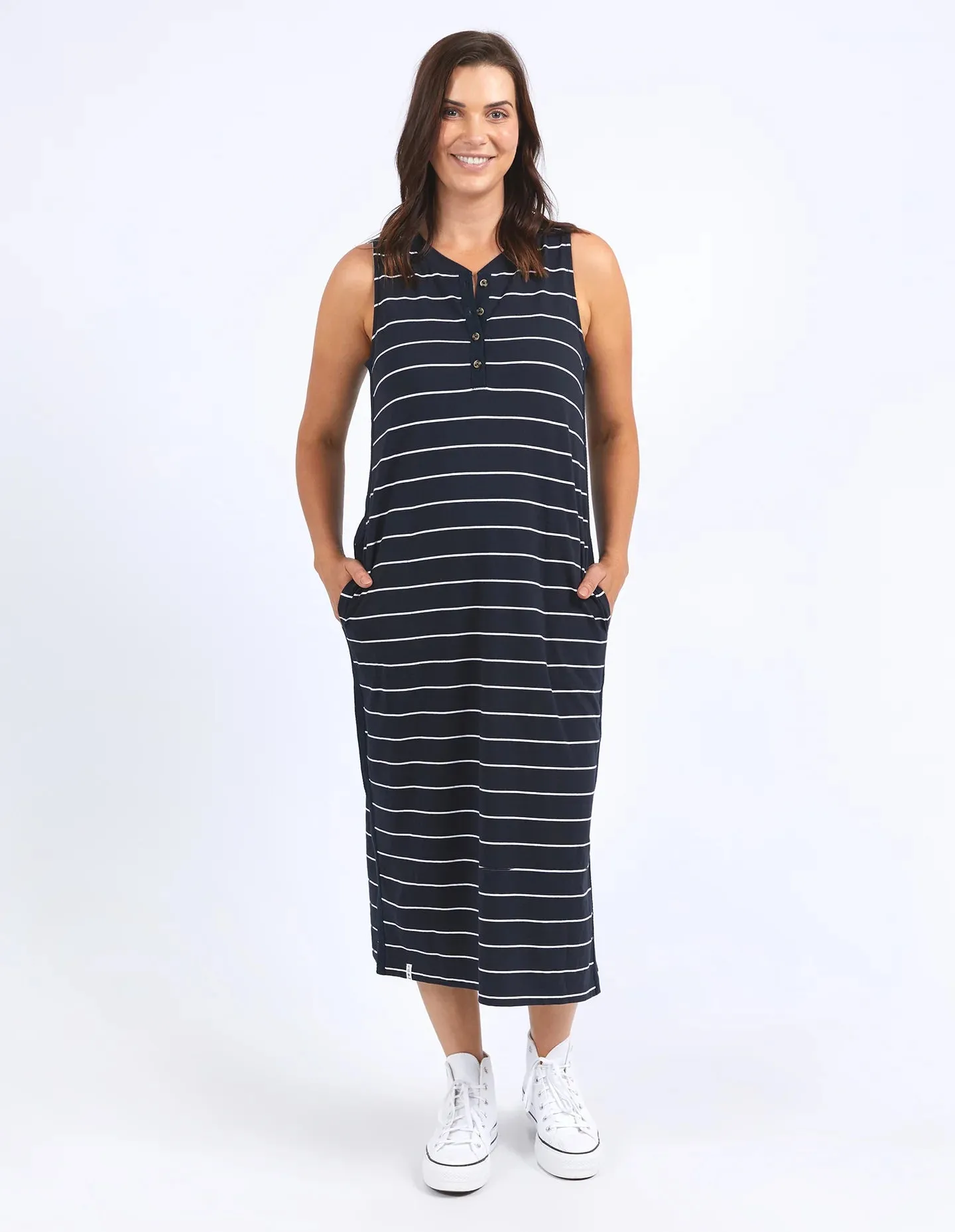 Elyssian Dress - Navy / White Stripe
