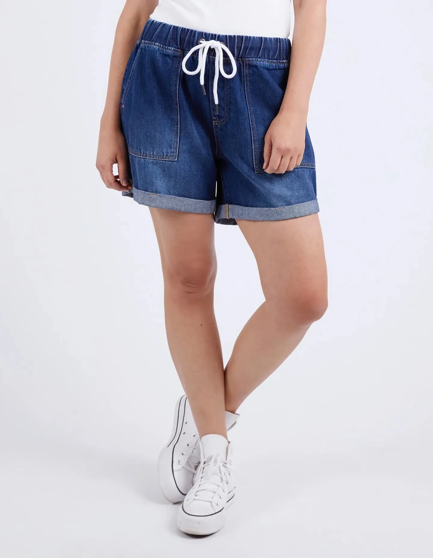 Emma Relaxed Denim Short - Dark Blue Wash