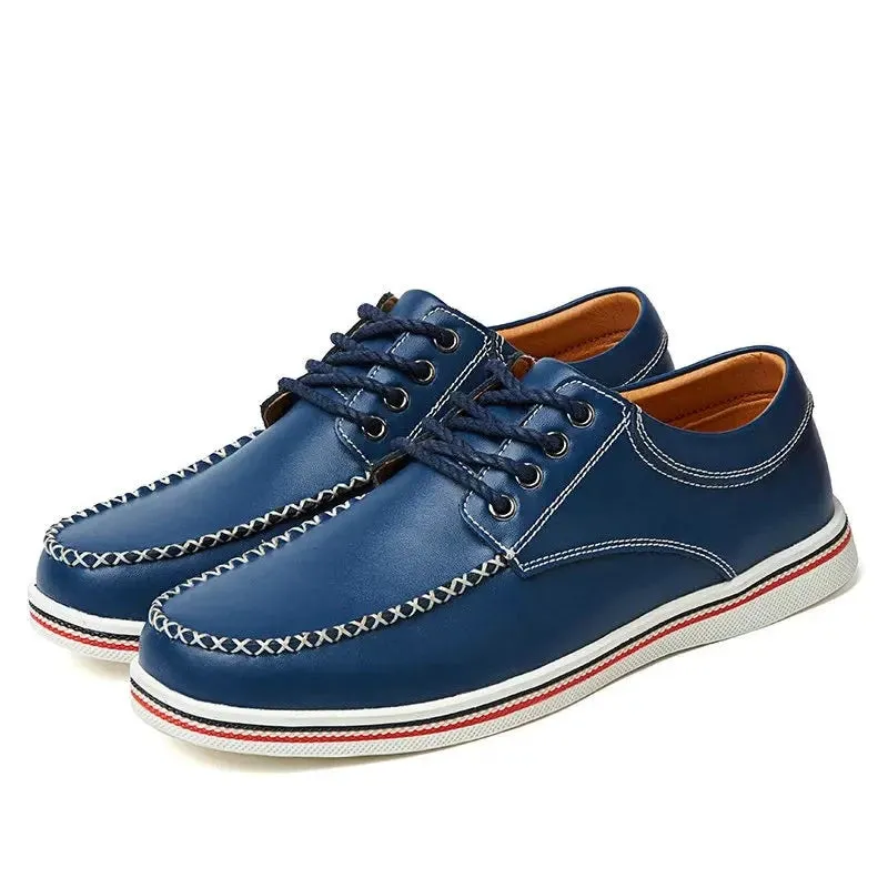 Fashion Men's Casual Shoes Split Leather Men Shoes Hand-Sewn High Quality Basic Working Shoes Big Plus Size 46 47