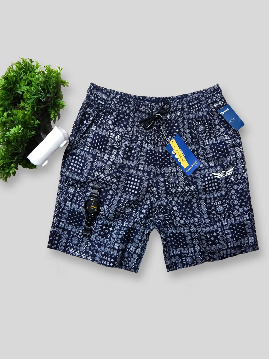 Floral Print Men Shorts (Navy) (Pack of 1)