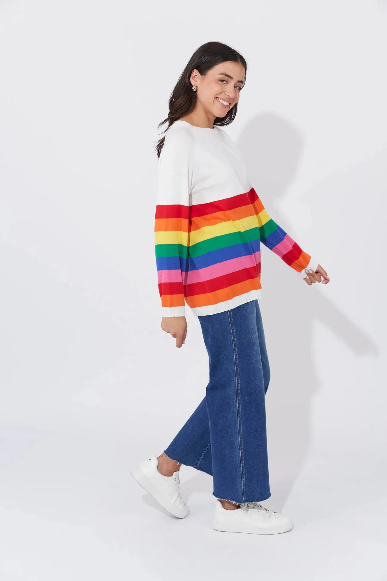 FLORIDA STRIPE JUMPER- RAINBOW