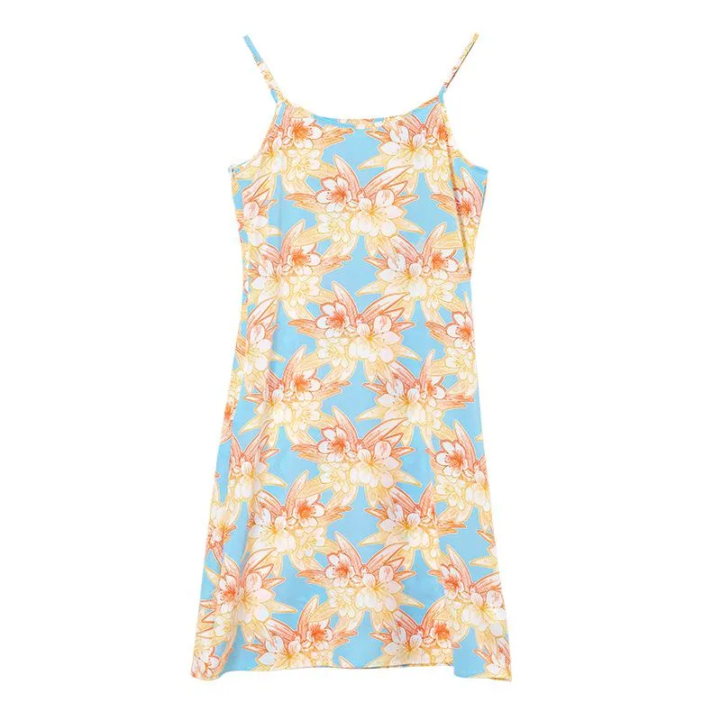 Gentle Slimming Floral Print Versatile Slim-Fit Dress