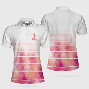 Girl Swinging Golf Club Short Sleeve Women Polo Shirt, Gift for Golf Lovers