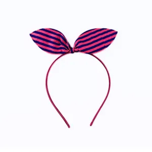 Girls blue and pink  lining bow hair band