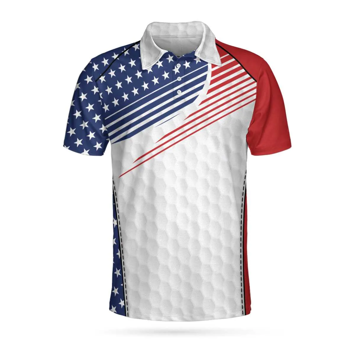 Golf Skull Wear Hat Short Sleeve Usa Golf Polo Shirt, American Flag Polo Shirt, Patriotic Golf Shirt For Men Coolspod