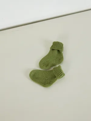 Hand Knitted Merino Socks - Moss