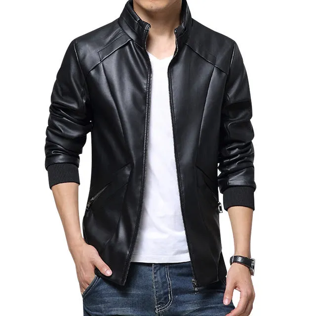 HEE GRAND High Quality PU Leather Fashion Casual Jackets