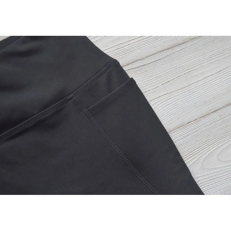 High-Waisted Yoga Solid Color Mesh Tight-Fitting Sports Fitness Running Patchwork Side Sports Leggings