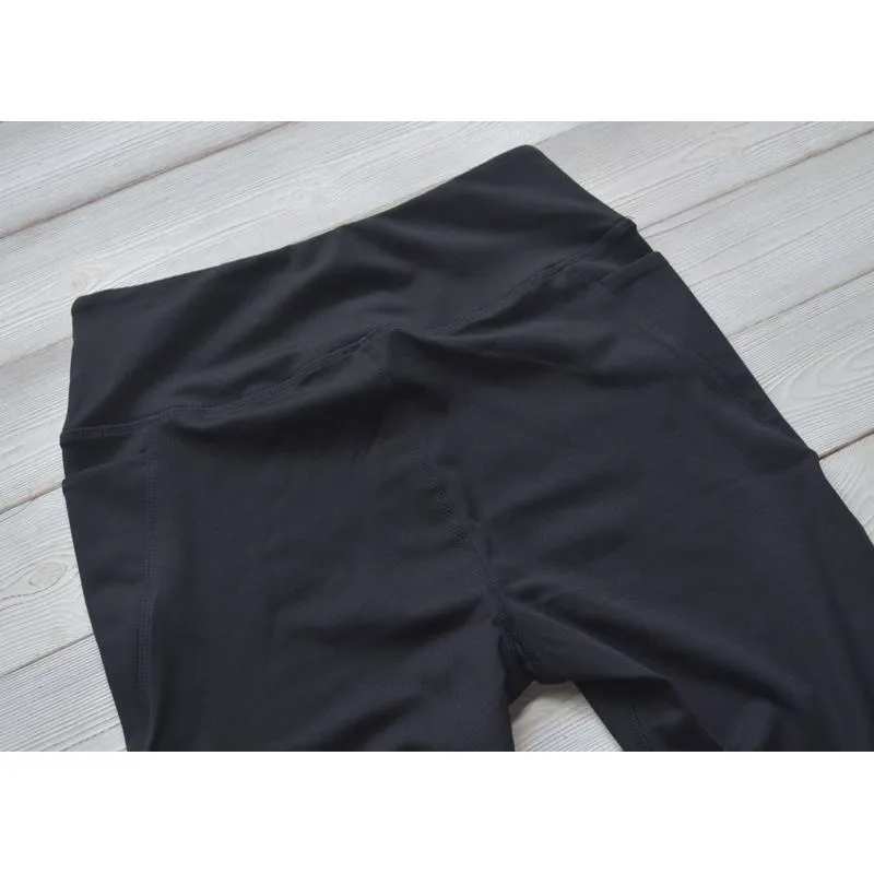 High-Waisted Yoga Solid Color Mesh Tight-Fitting Sports Fitness Running Patchwork Side Sports Leggings
