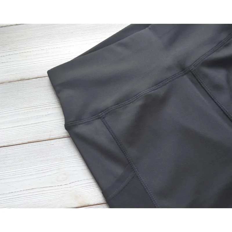 High-Waisted Yoga Tight-Fitting Fitness Pocket Running Mesh Sports Leggings