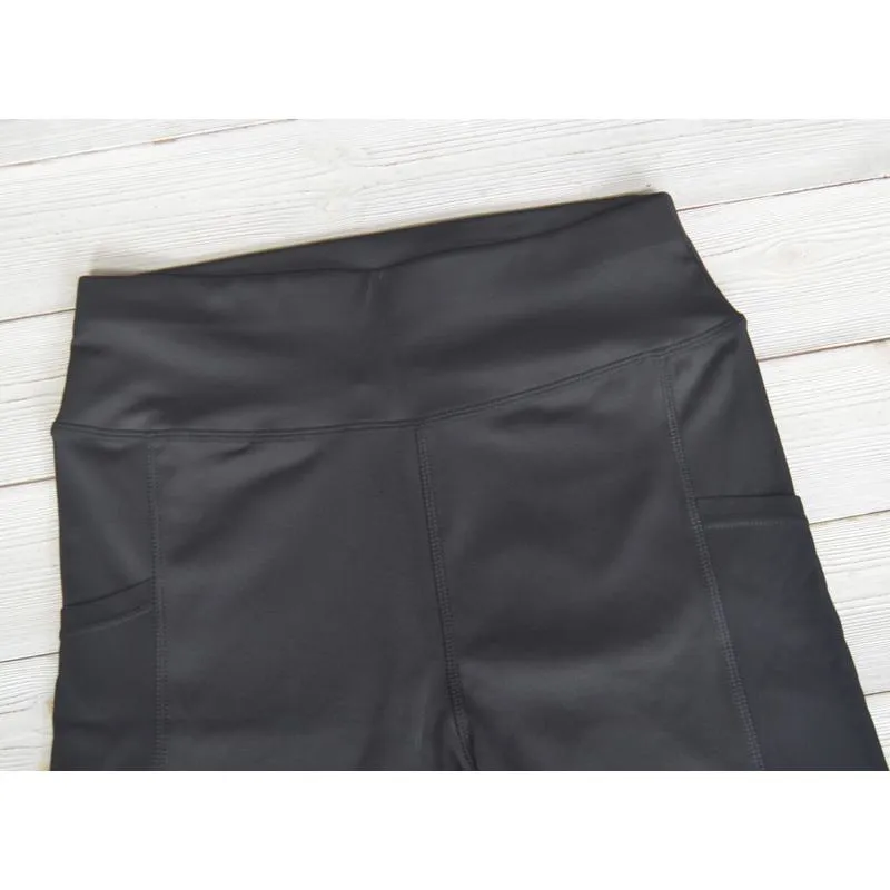 High-Waisted Yoga Tight-Fitting Fitness Pocket Running Mesh Sports Leggings