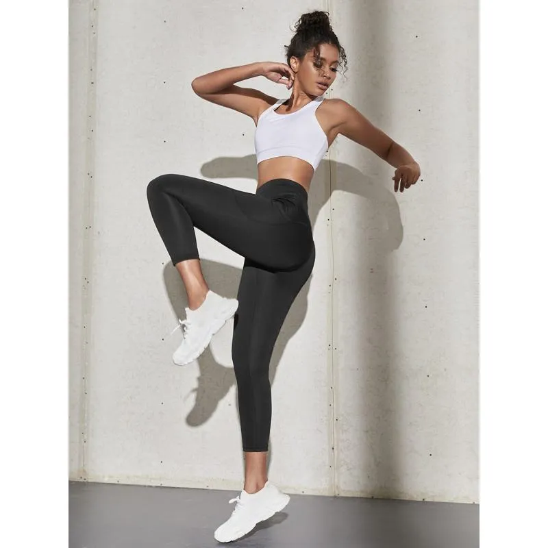 High-Waisted Yoga Tight-Fitting Fitness Pocket Running Sports Leggings
