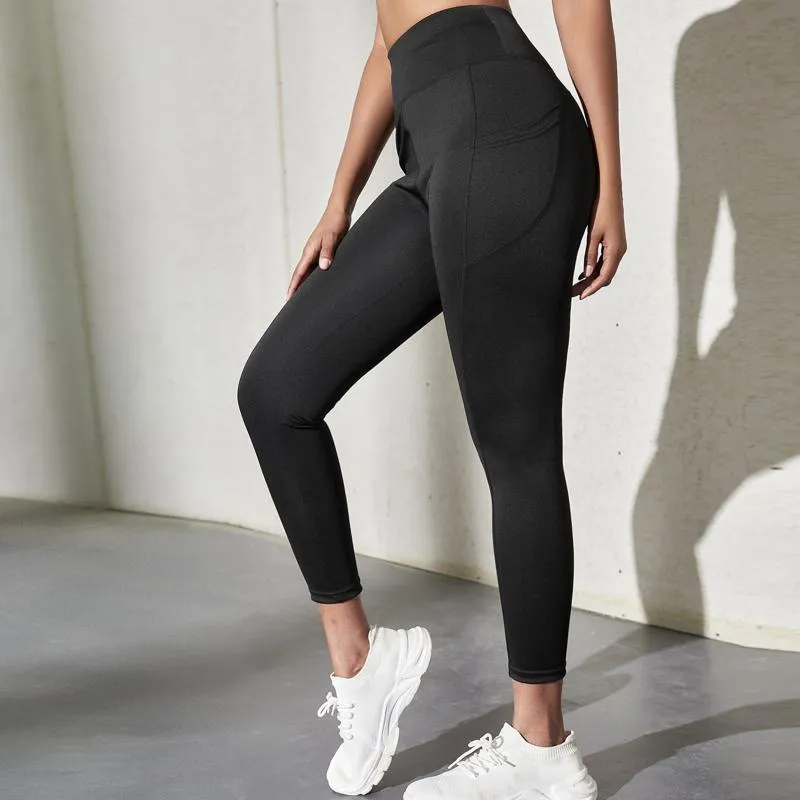 High-Waisted Yoga Tight-Fitting Fitness Pocket Running Sports Leggings
