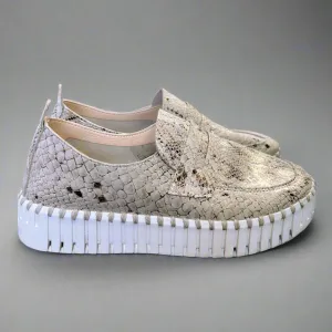 Ilse Jacobsen taupe metallic snake Tulip shoes, size 7