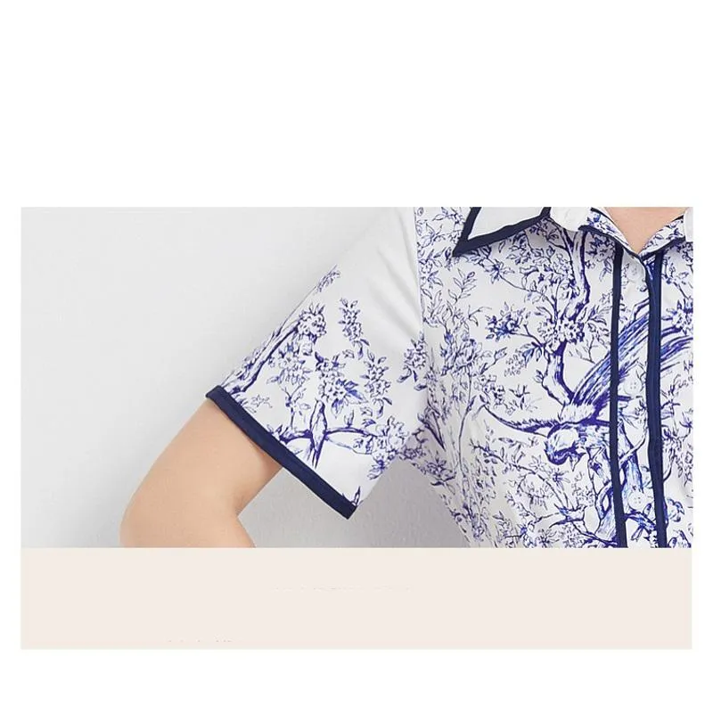 Lapel Jungle Print Waist Belt Pattern Dress