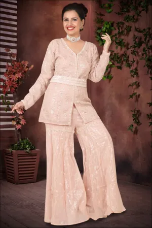 Light Pink Gharara Pant Suit