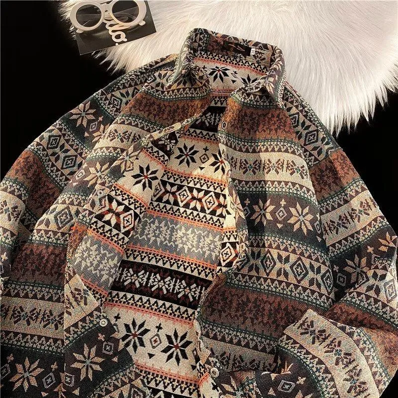 Loose Fit Casual Retro Long Sleeve Shirt