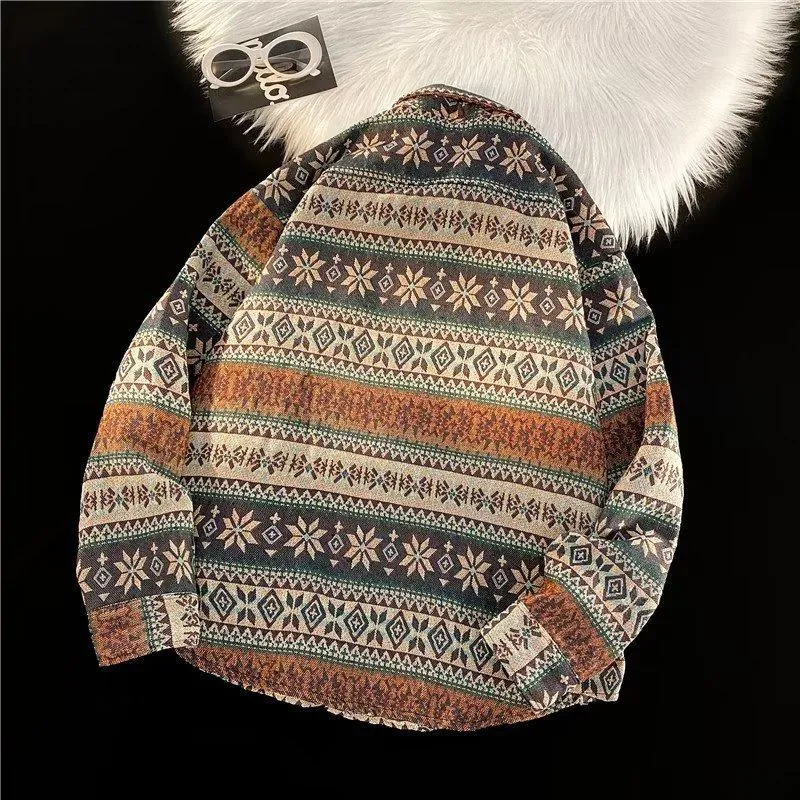 Loose Fit Casual Retro Long Sleeve Shirt