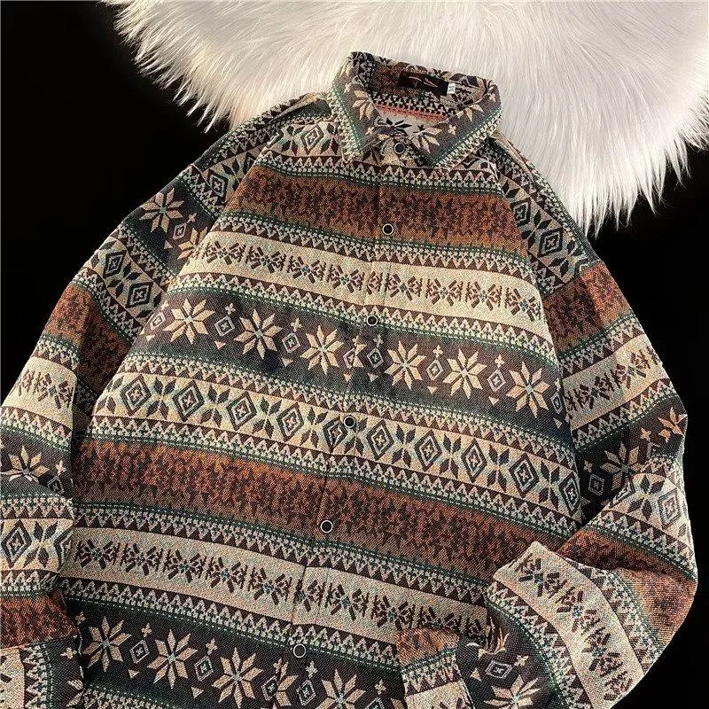 Loose Fit Casual Retro Long Sleeve Shirt