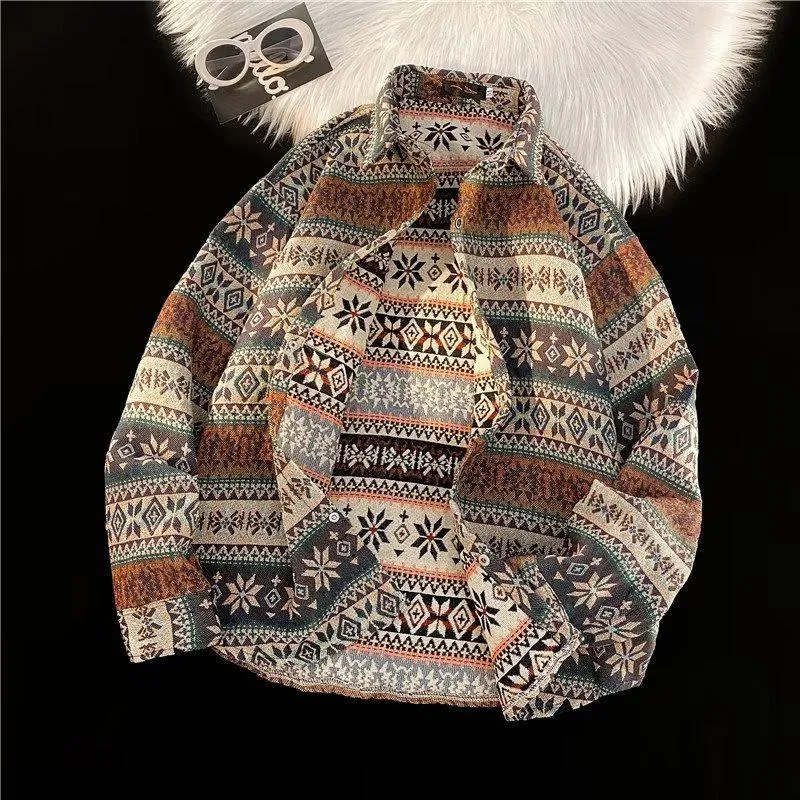 Loose Fit Casual Retro Long Sleeve Shirt