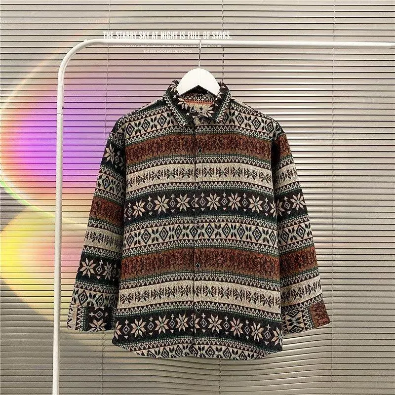 Loose Fit Casual Retro Long Sleeve Shirt
